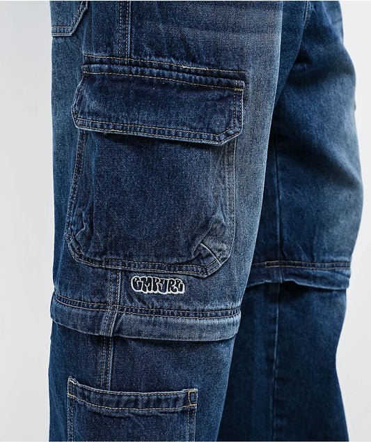 Empyre Blue Zip Off Cargo Denim Skate Jeans