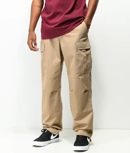 Empyre Loose Fit Khaki Cargo Skate Jeans